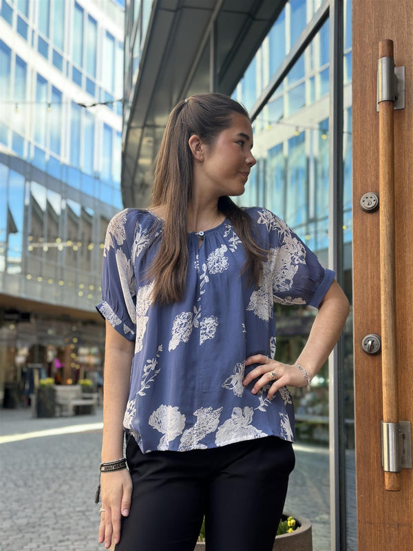 Rosanna PW Bluse, Blue w/print