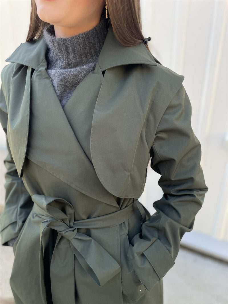 Regndråpe Trench Coat, Green