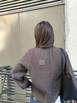 Blouse, feminine shape, longsleeve, print