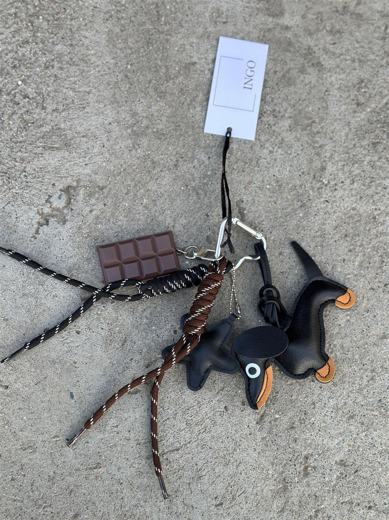 Bag Charm, Black Dachs Chocolate