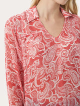 Nicholina PW Blouse, Red Paisley