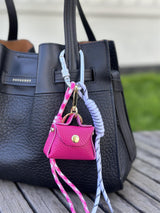 Bag Charm, Fuchsia Purse