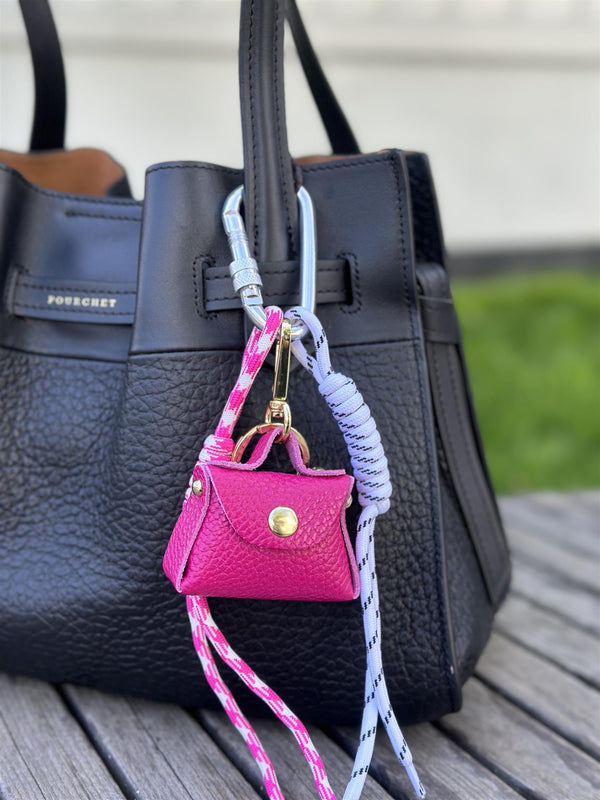 Bag Charm, Fuchsia Purse