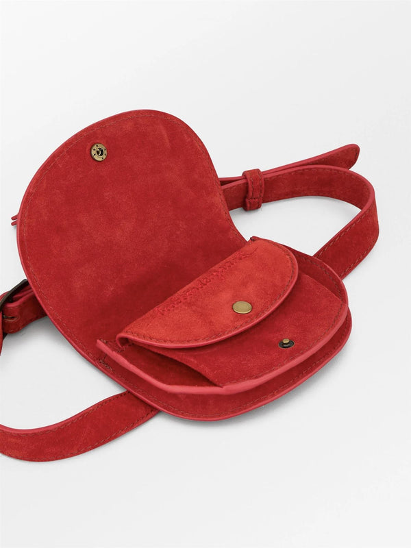Suede Belt Bag, Red