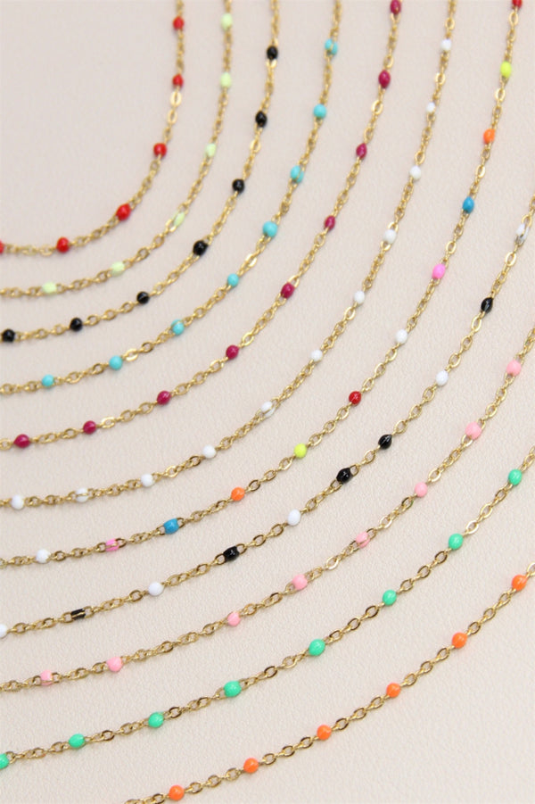 Necklace, small red beads