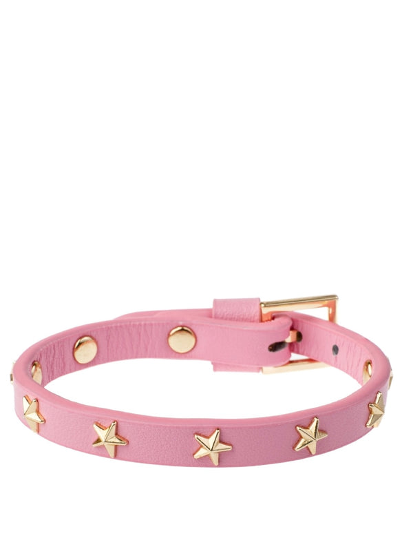 Leather Star Stud Bracelet Mini, Bubblegum Pink