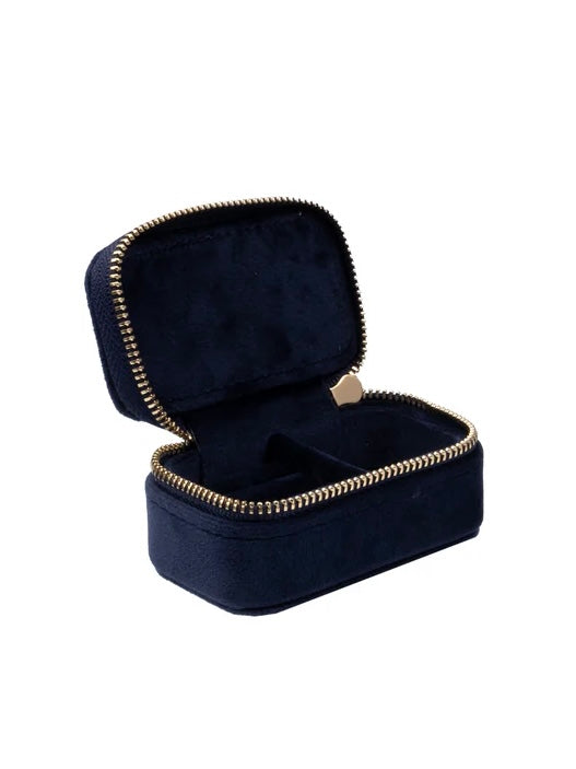 Micro Velvet Jewellery Box,  Navy Blue