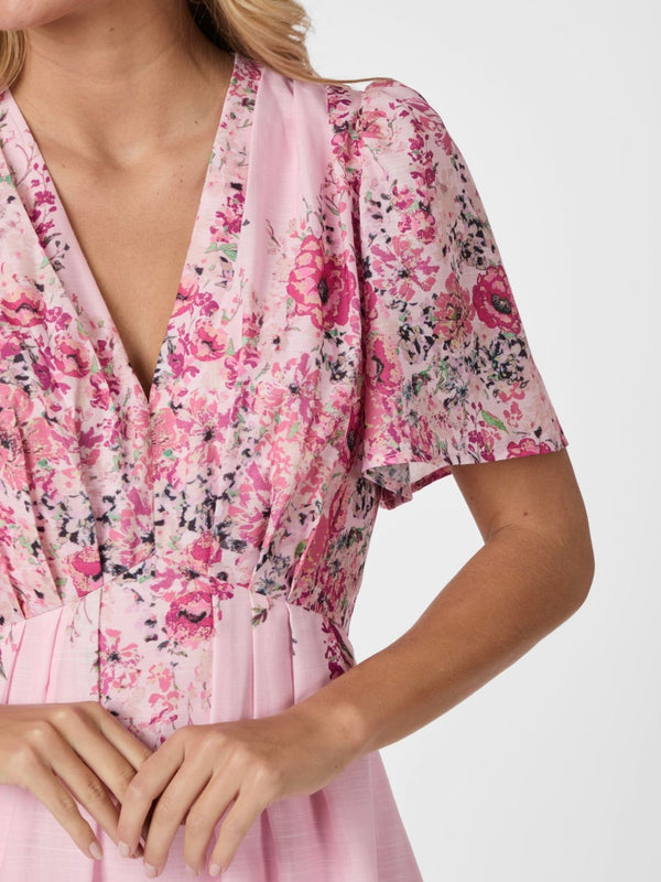 Serna Flower Print Dress, Light Pink