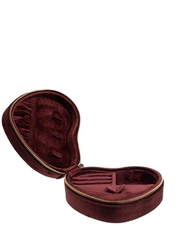 Velvet Heart Jewellery Box, Maroon