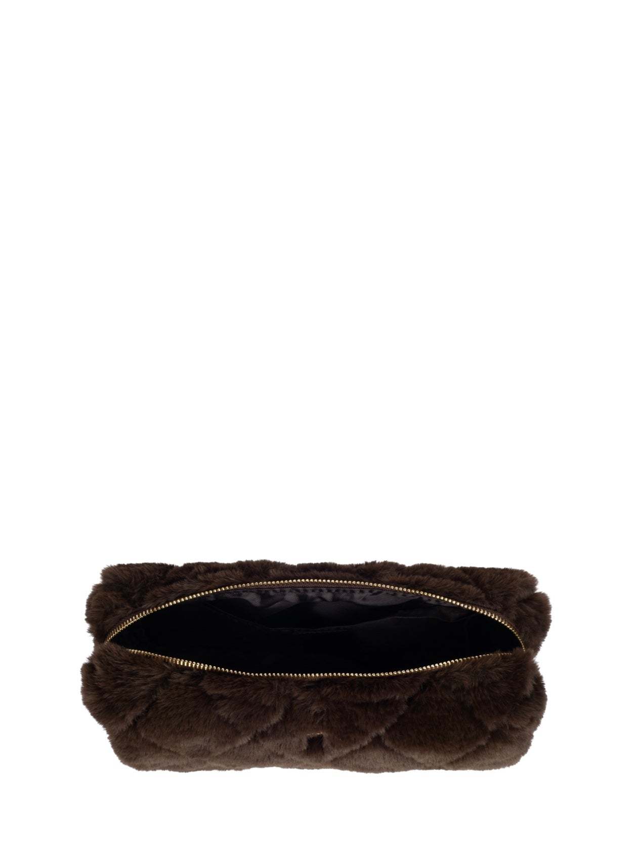 Faux Fur Quilted Tool Pouch, Brown