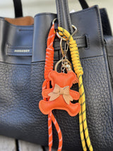 Bag Charm, Orange Leather Bear