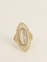 Ring, Cat eye stone, White