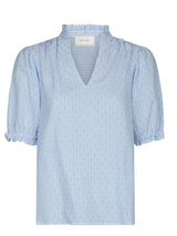 Odesa Dot Stripe Blouse, Light Blue