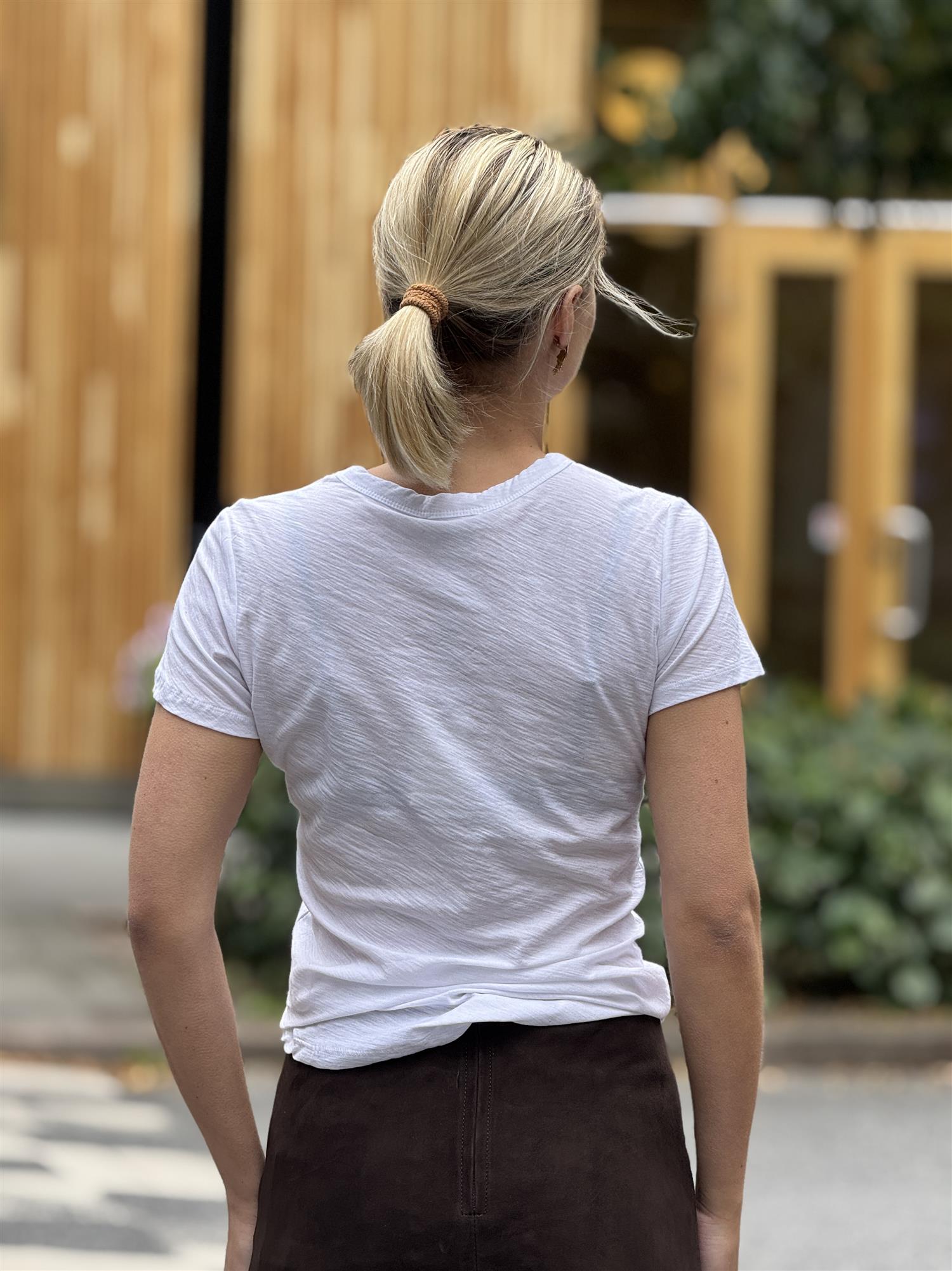 Bora T-Shirt, V-neck, White