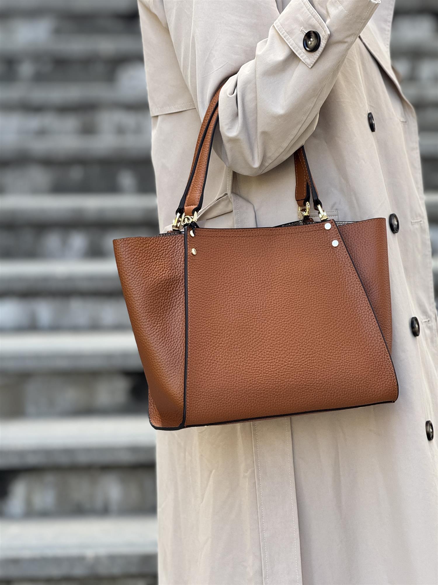 Hebdo, Small Tote, Camel