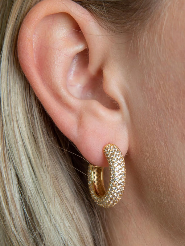 Earring, Chunky Hoops White