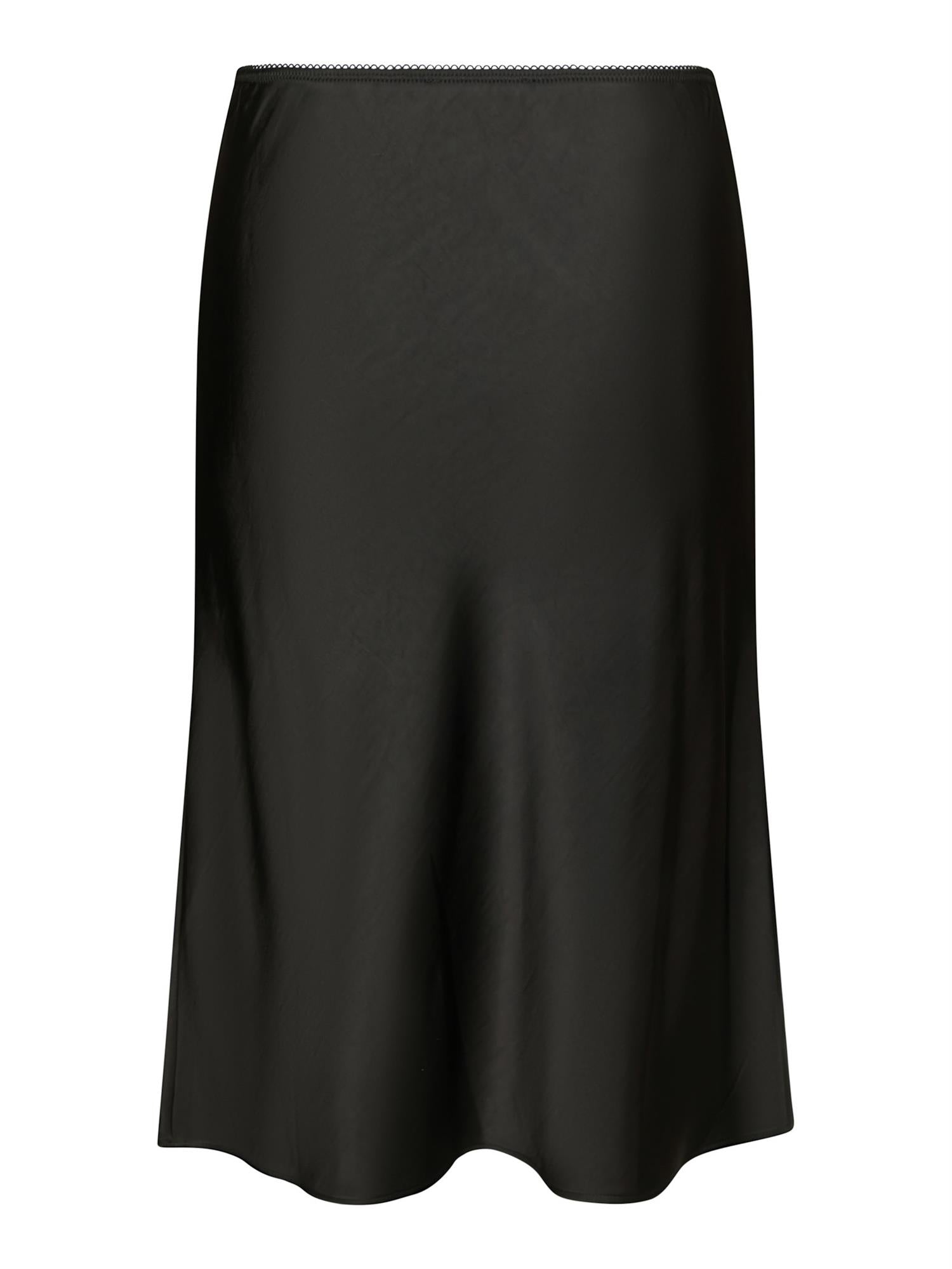 Mindie Heavy sateen Skirt, Black