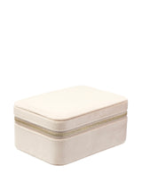Velvet Jewellery Box, Dark Sand