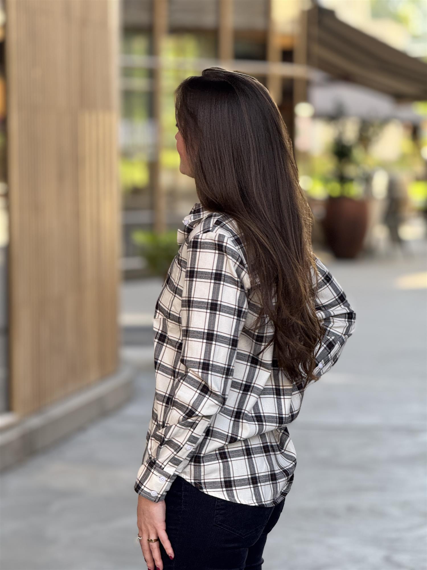 Yana PW Shirt, Navy/Brown