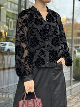 Velvet Blouse, Black