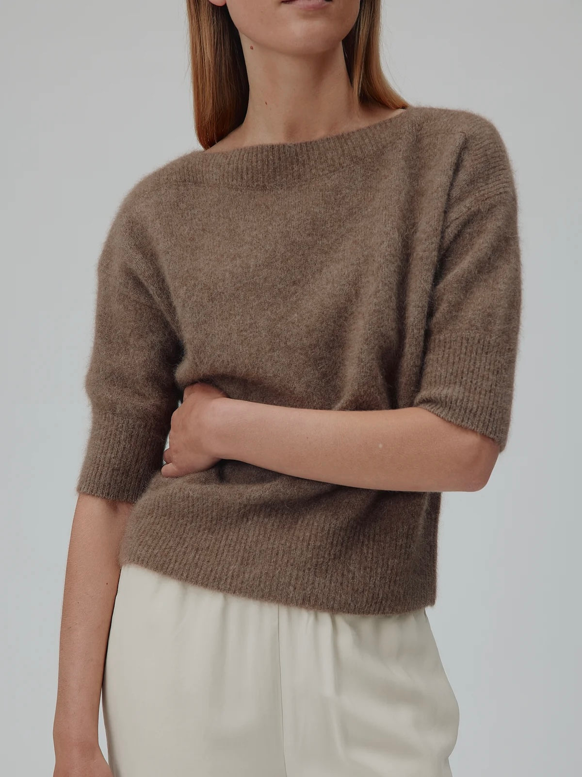 Moi Pullover, Brown Melange