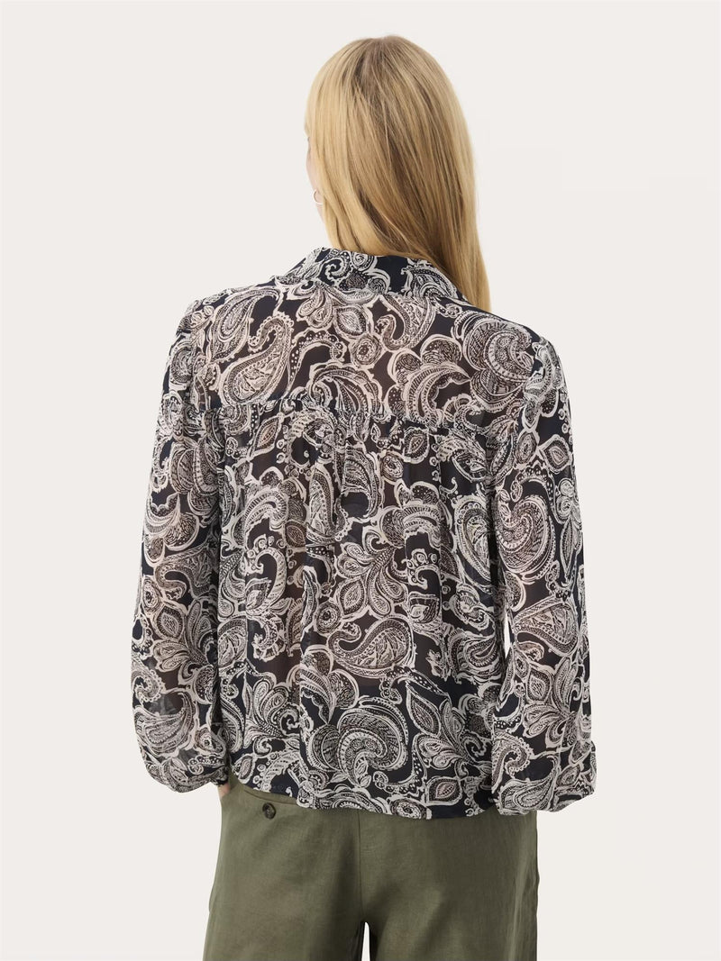 Nicholina PW Blouse, After midnight Paisley