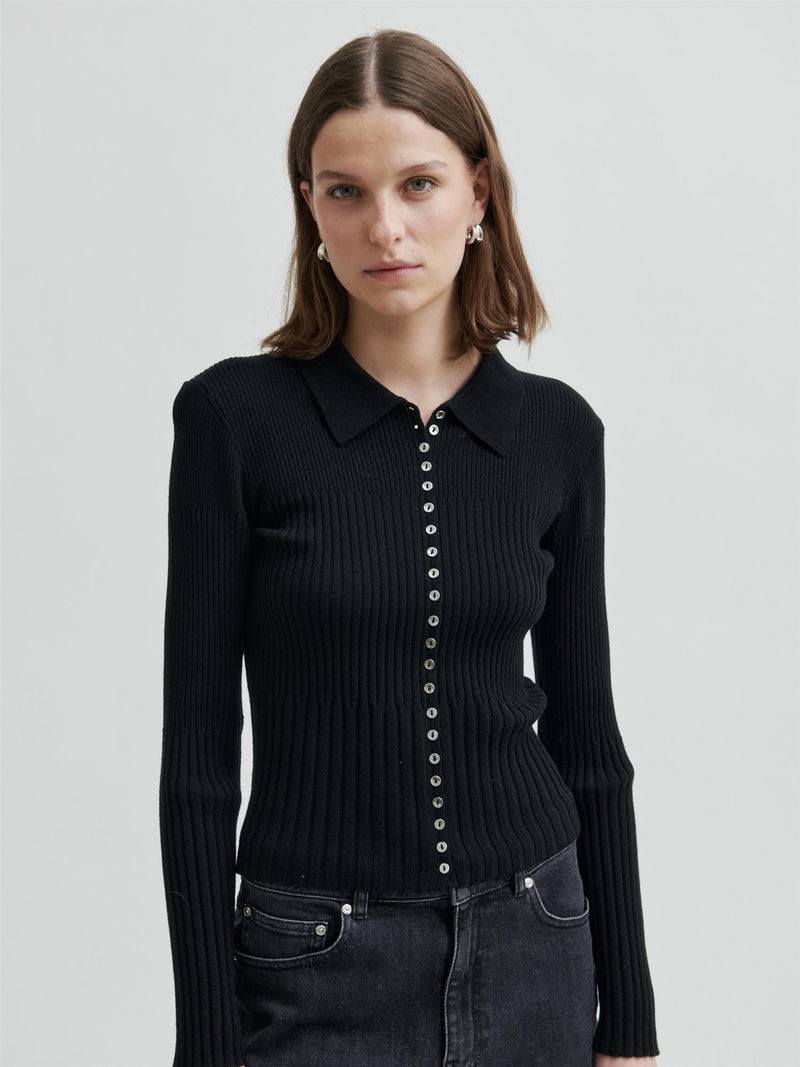 Jet Knit Cardigan, Black