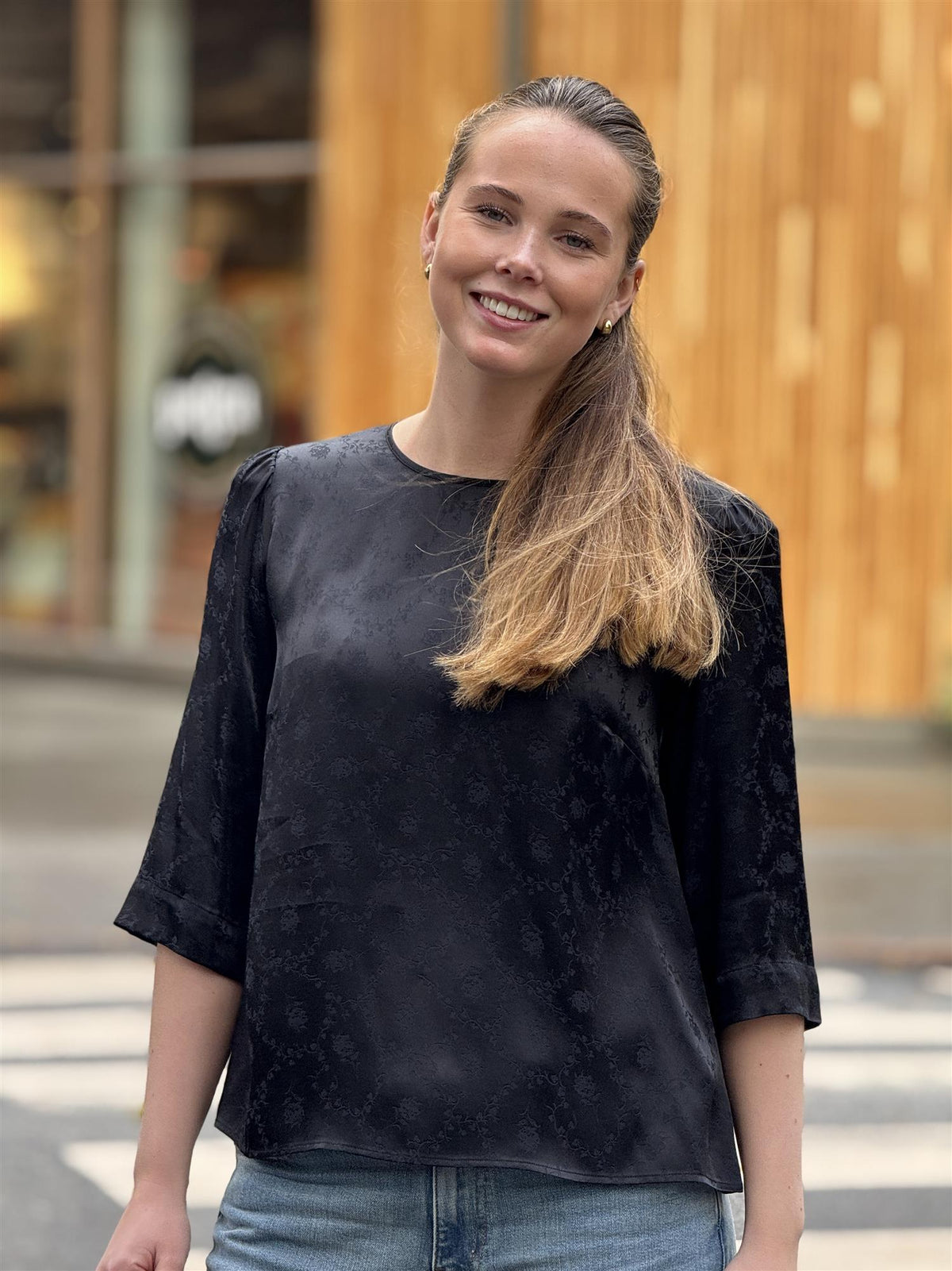 Jacquard Top, Black