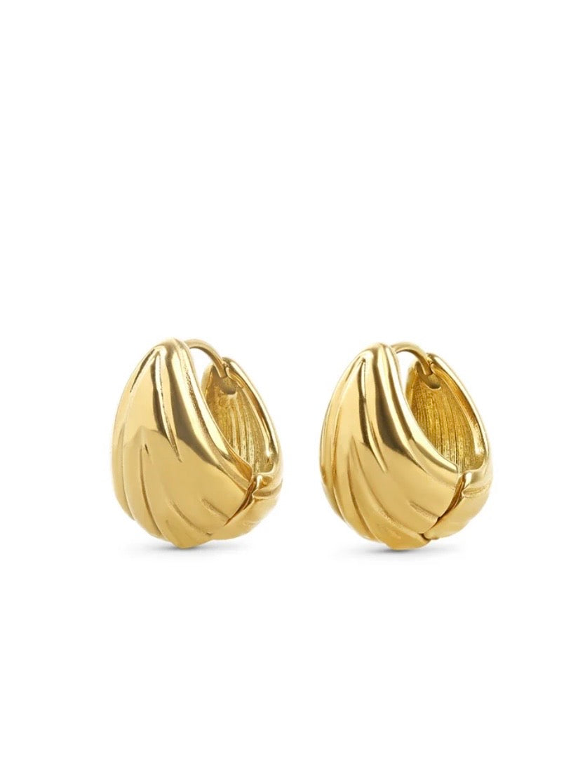 Fatime - Hoop Earrings Gold Stainless Steel - Gold