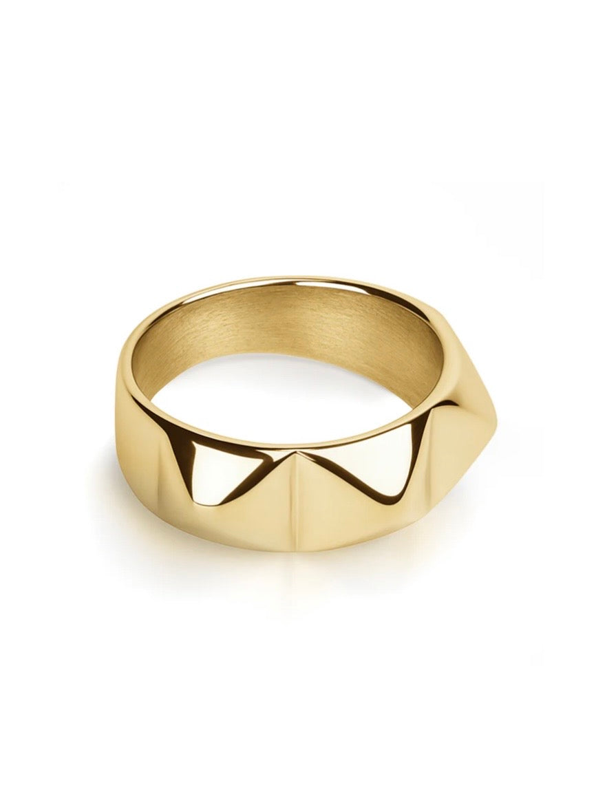 Ru - Spike Ring Stainless Steel - Gold