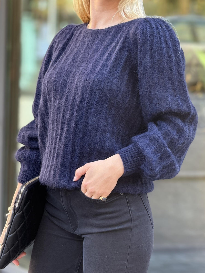 Wavy Sweater, Midnight Blue