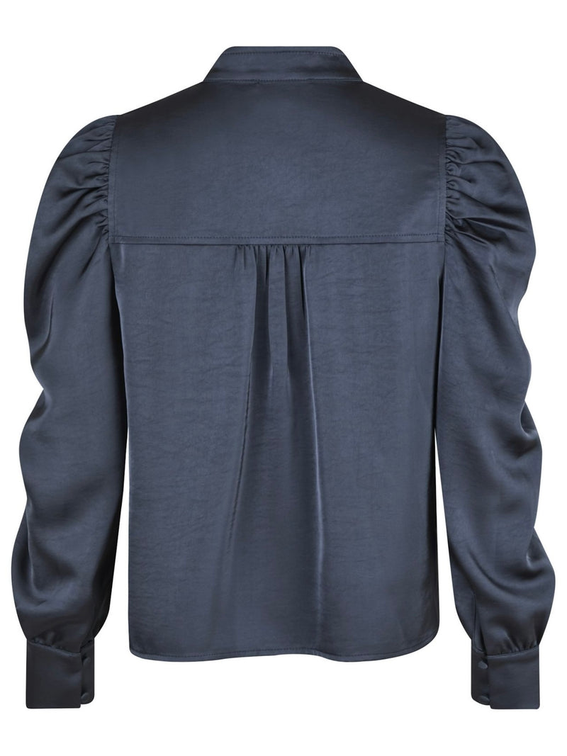 Rosslyn Heavy Sateen Blouse, Midnight Blue