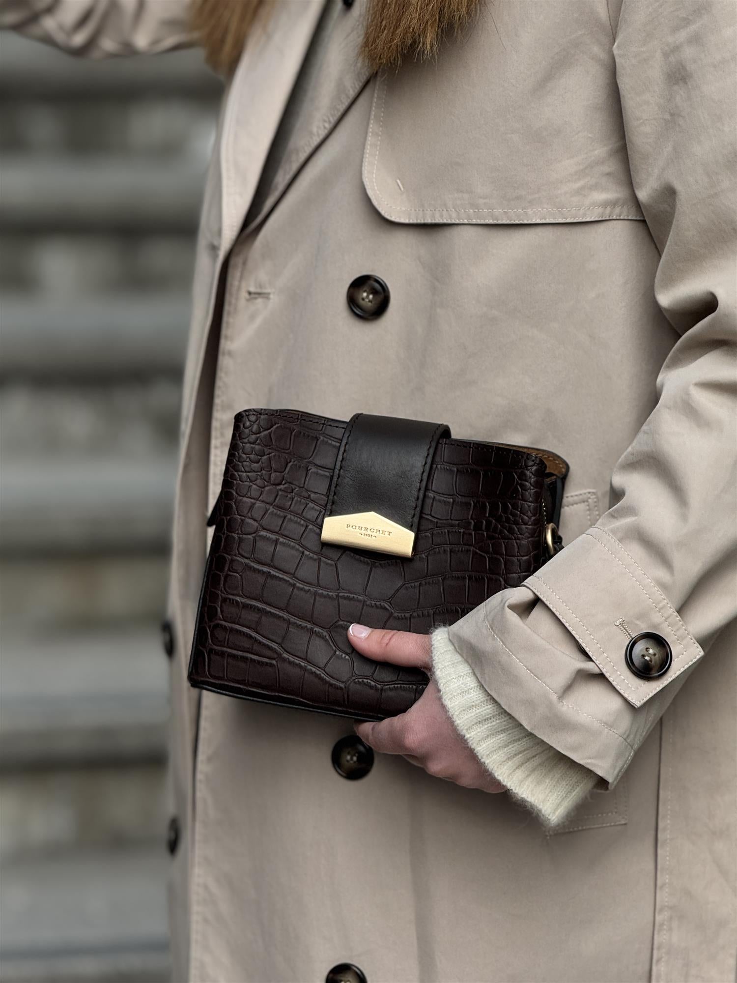 Cavalcade, Small, Croco Brown