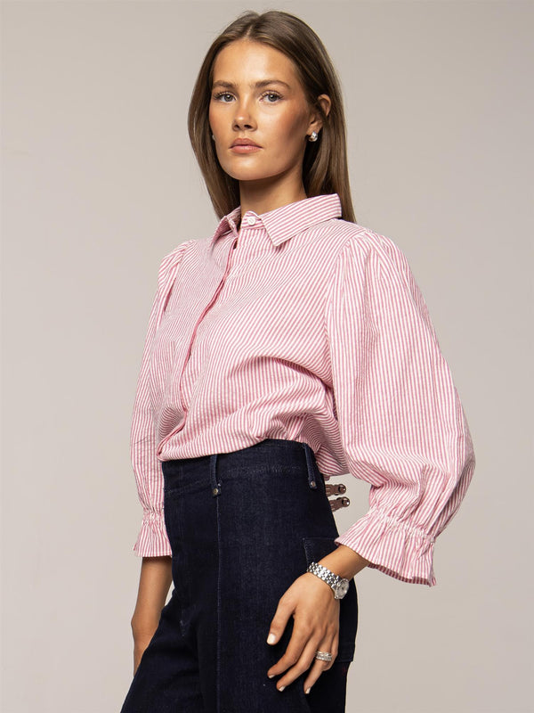 Amy Shirt, Pink Seersucker