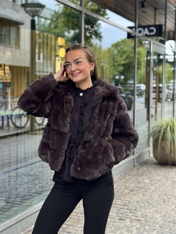Fake Fur Jacket, Brown