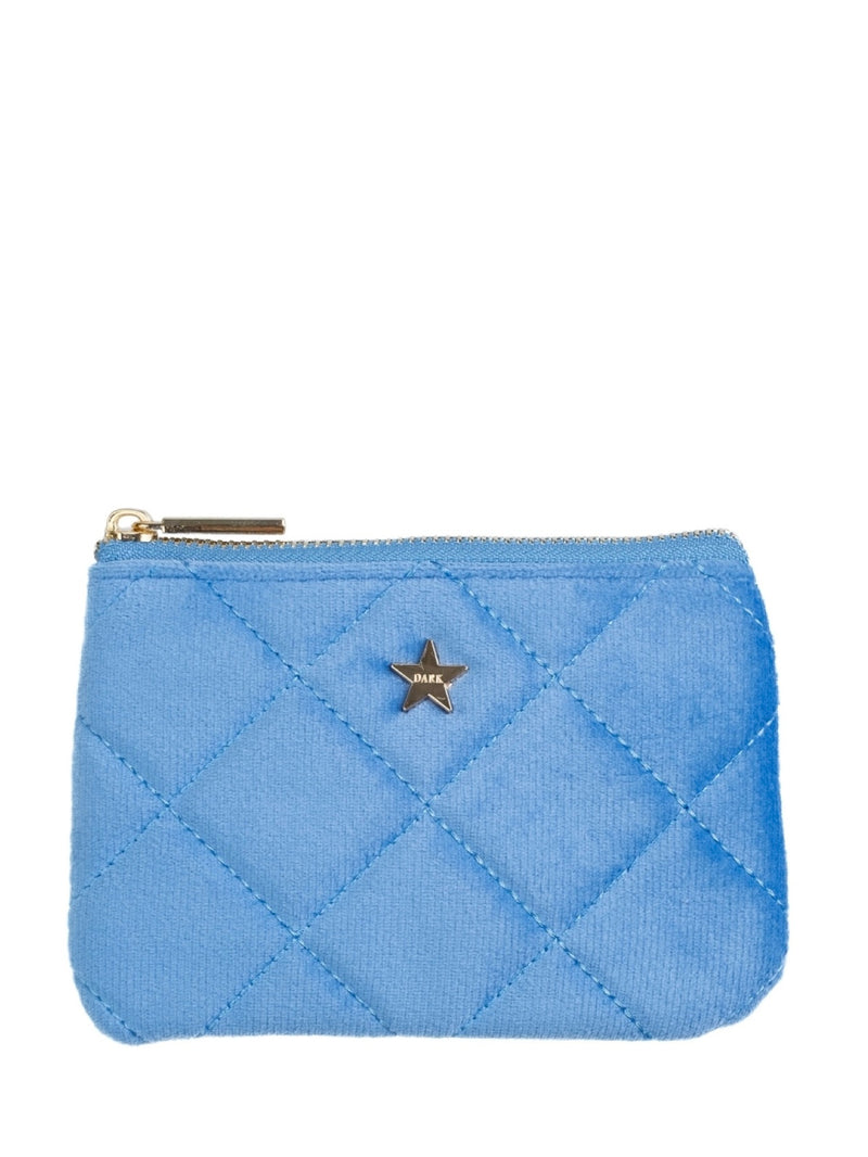 Velvet Quilted Mini Pouch, Ibiza Blue