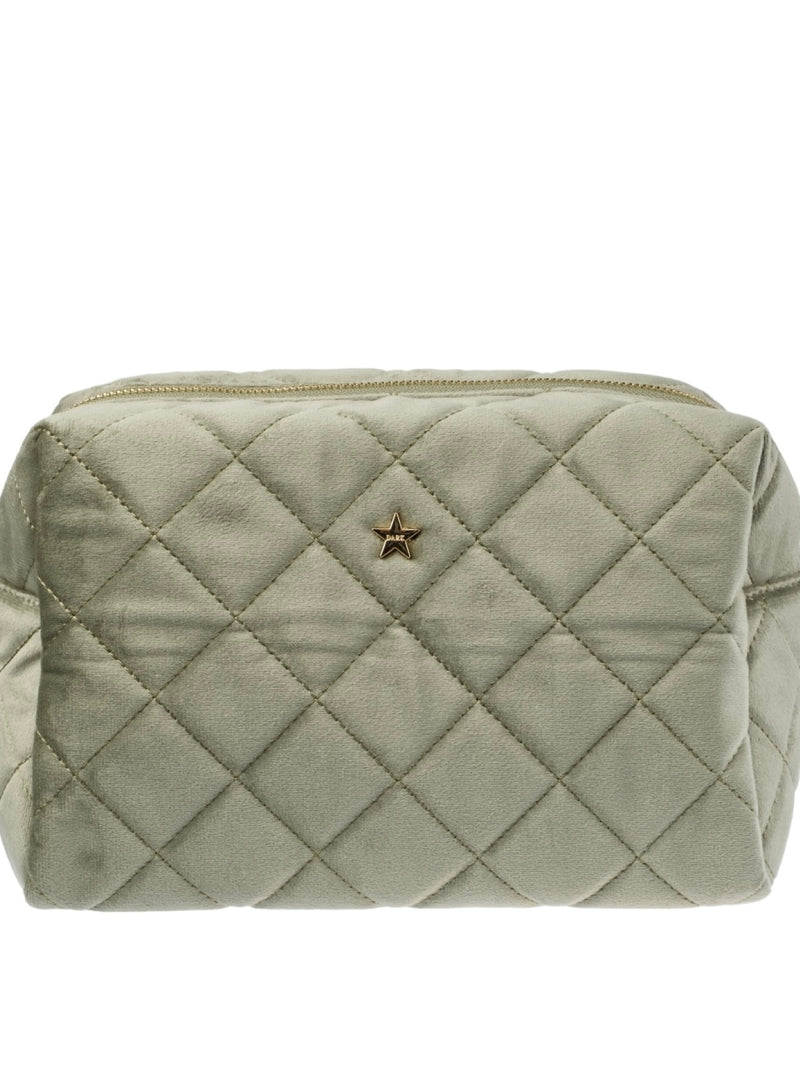 Velvet Square Make-Up Pouch L, Green