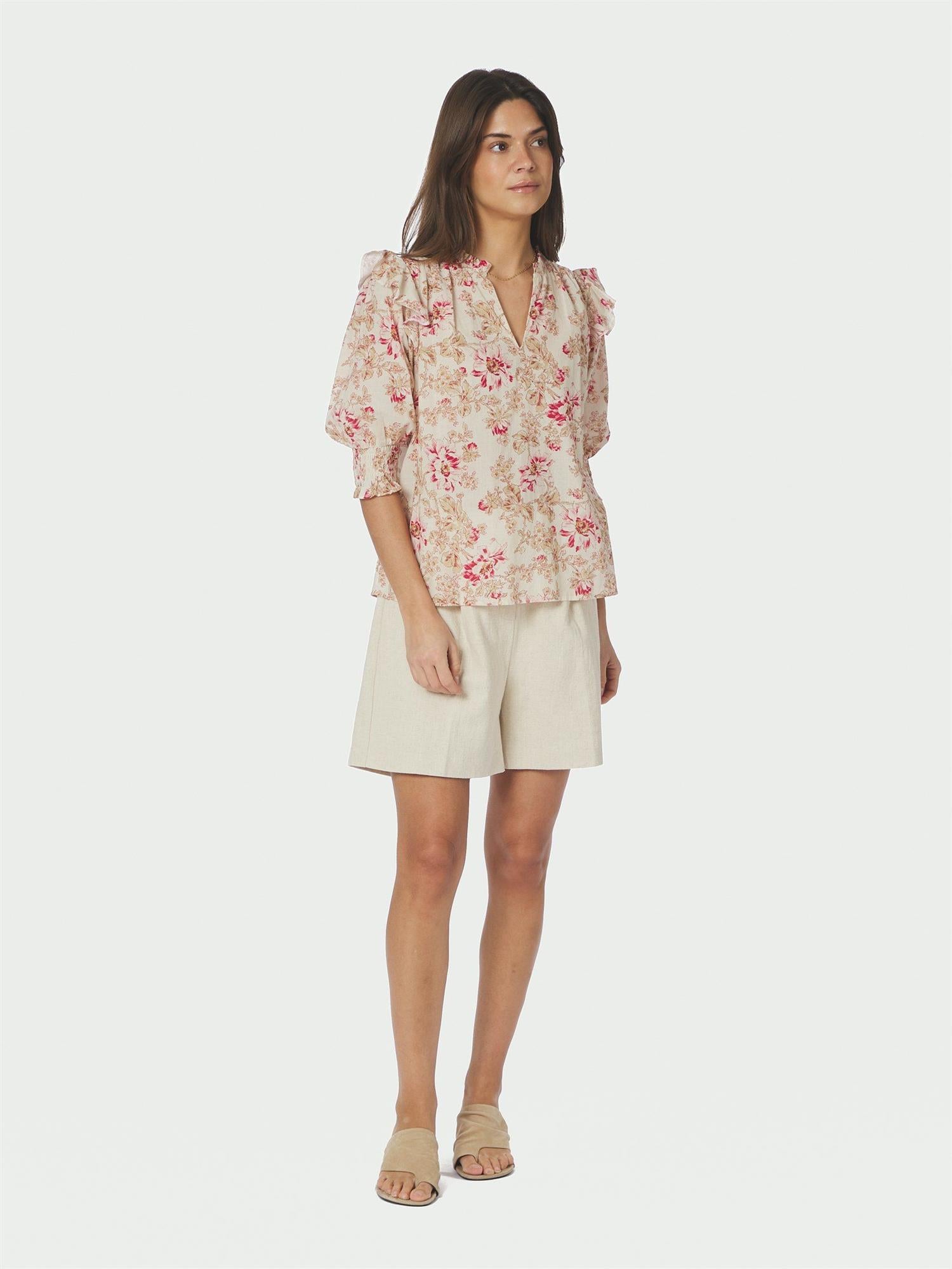 Davina Flower Rose Blouse