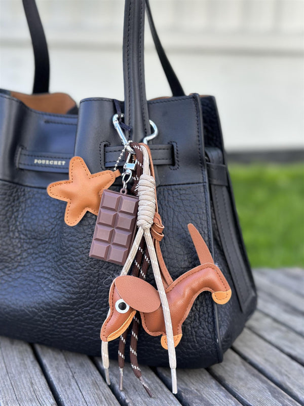 Bag Charm, Camel Dachs Chocolate