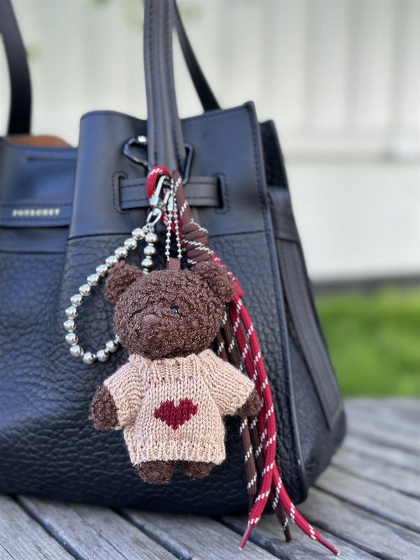 Bag Charm, Teddy Brown Sweater
