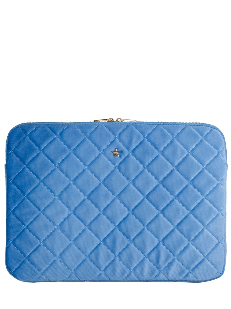 Velvet Quilted Mac Cover, Ibiza Blue