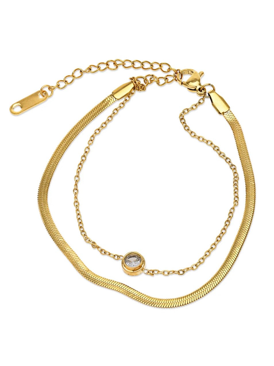 Solvej - Duo Chain Bracelet Stainless Steel - Gold