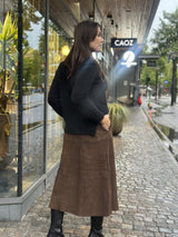 Suede Skirt, Brown