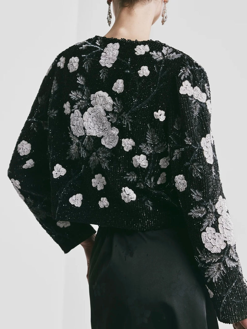 Beaded Cropped Jacket, Glamour