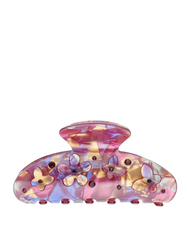 Flower & Butterfly Hair Claw, Maroon