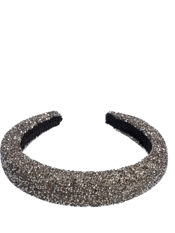 Crystal Hair Band Broad, Charcoal