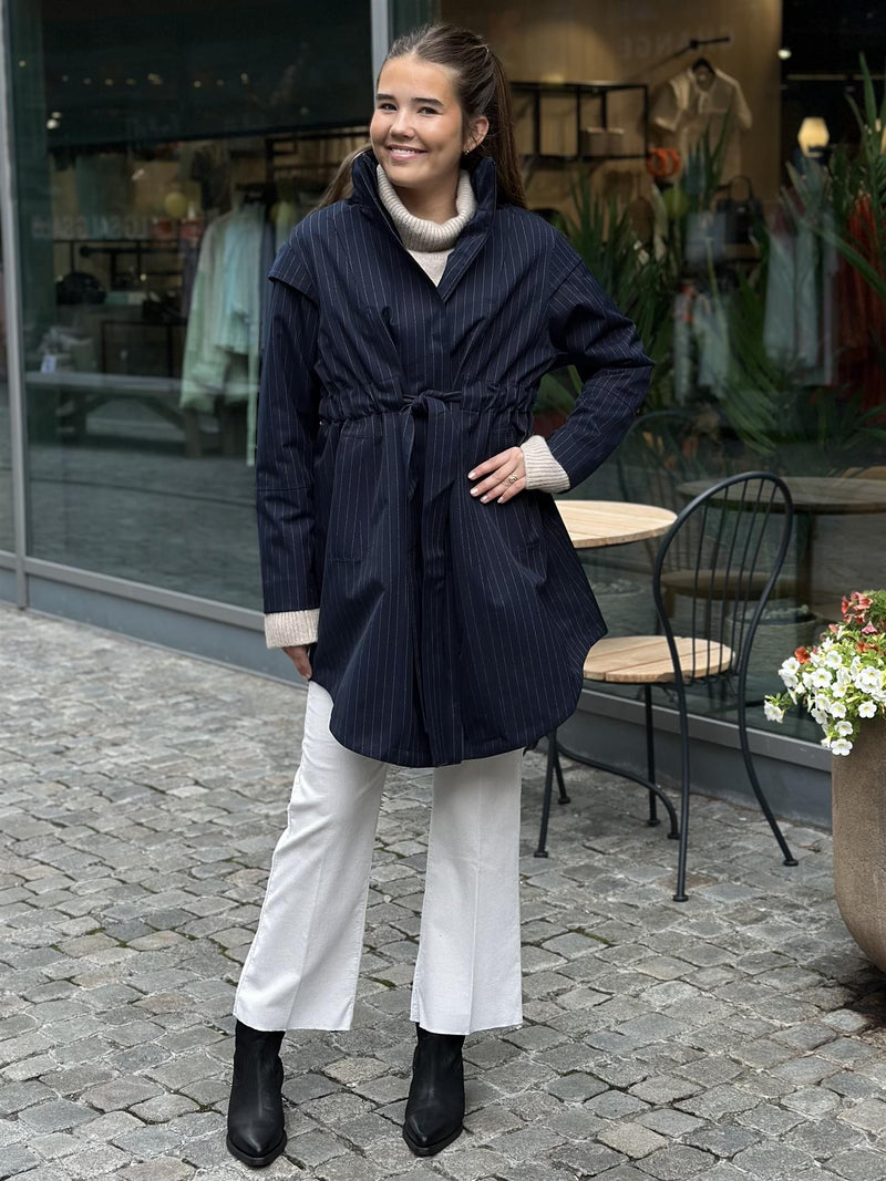 Monsun Coat, Navy pinstripe