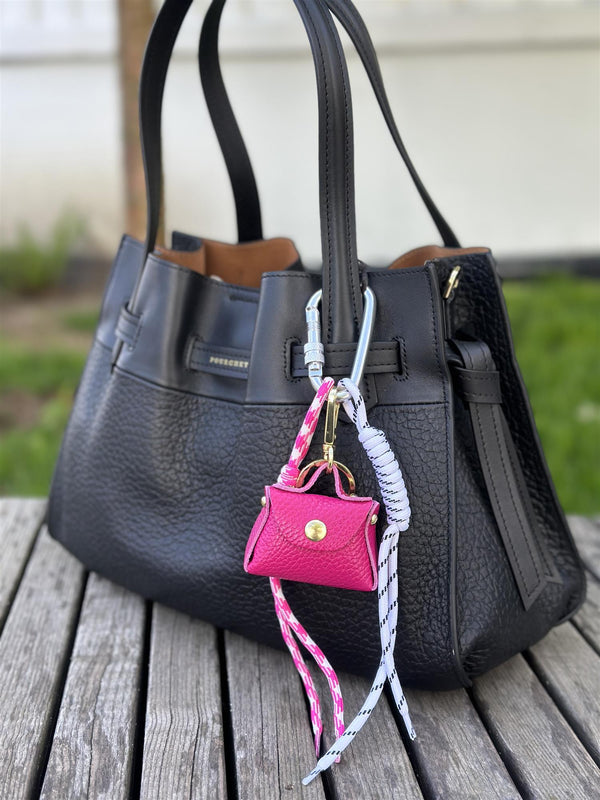 Bag Charm, Fuchsia Purse