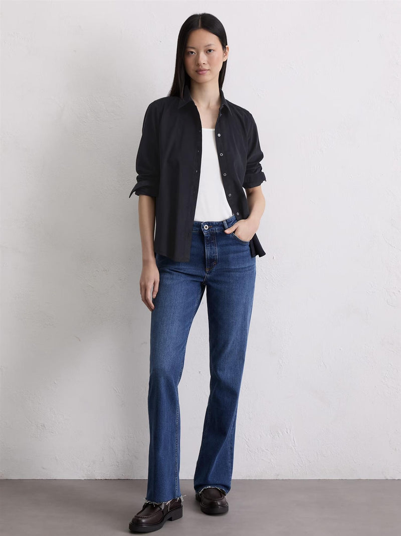 Blouse, kent collar, Night Blue