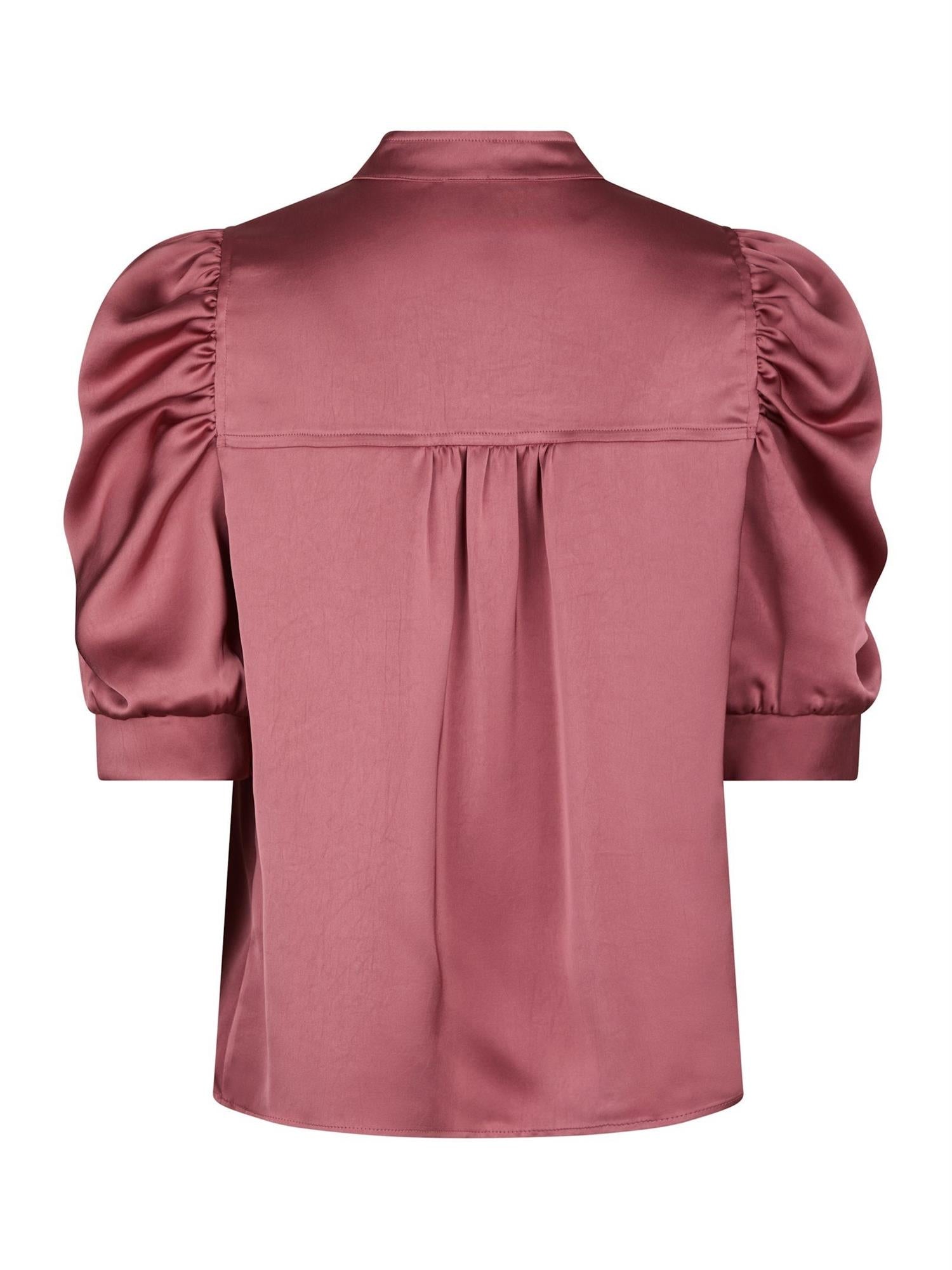 Roella Heavy Sateen Blouse, Cherry Pink